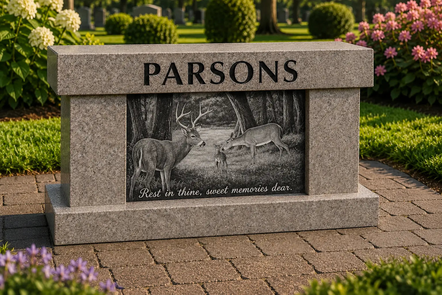 Cremation Monument – Popular cremation monument/bench configuration