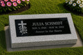 2'-0" Deluxe Bevel – 2-foot cremation bevel; Jet Black plaque