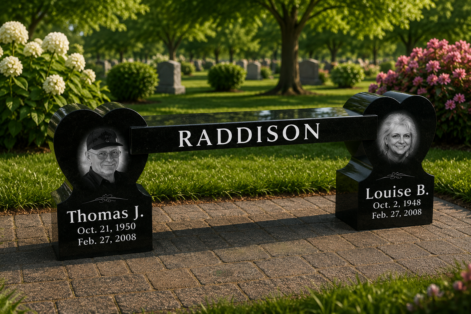 Personalized Granite Bench – Standard 3- or 4-foot bench