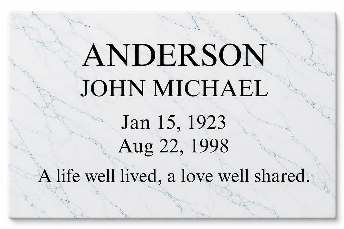 Quartz Memorial Plaque – 0-10 x 0-5 x 0-0.75