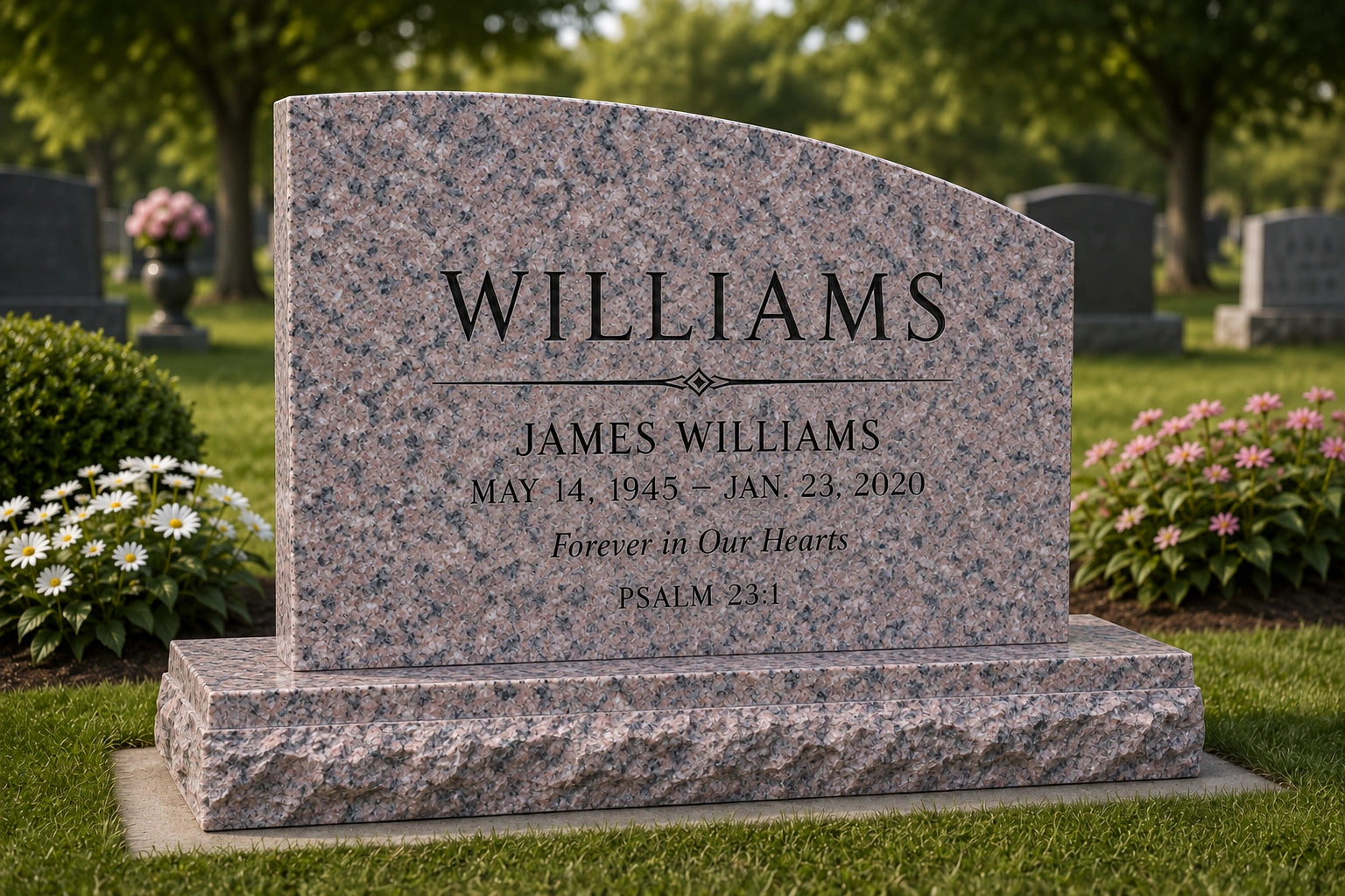One-Half Oval Monument – Standard top design