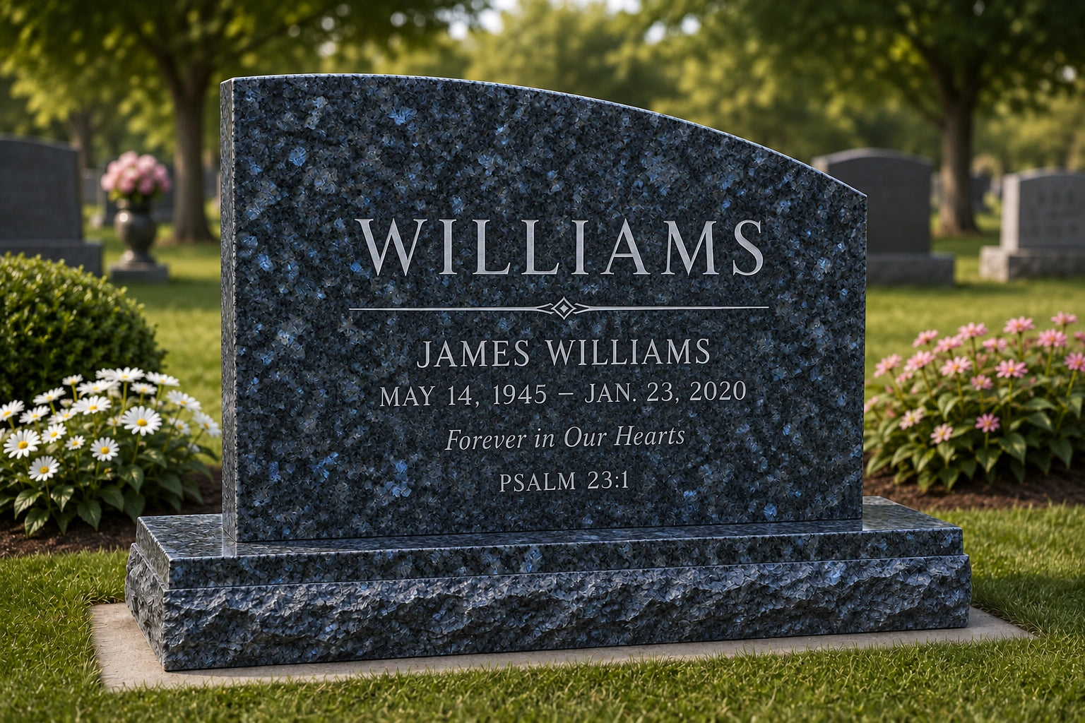 One-Half Oval Monument – Standard top design