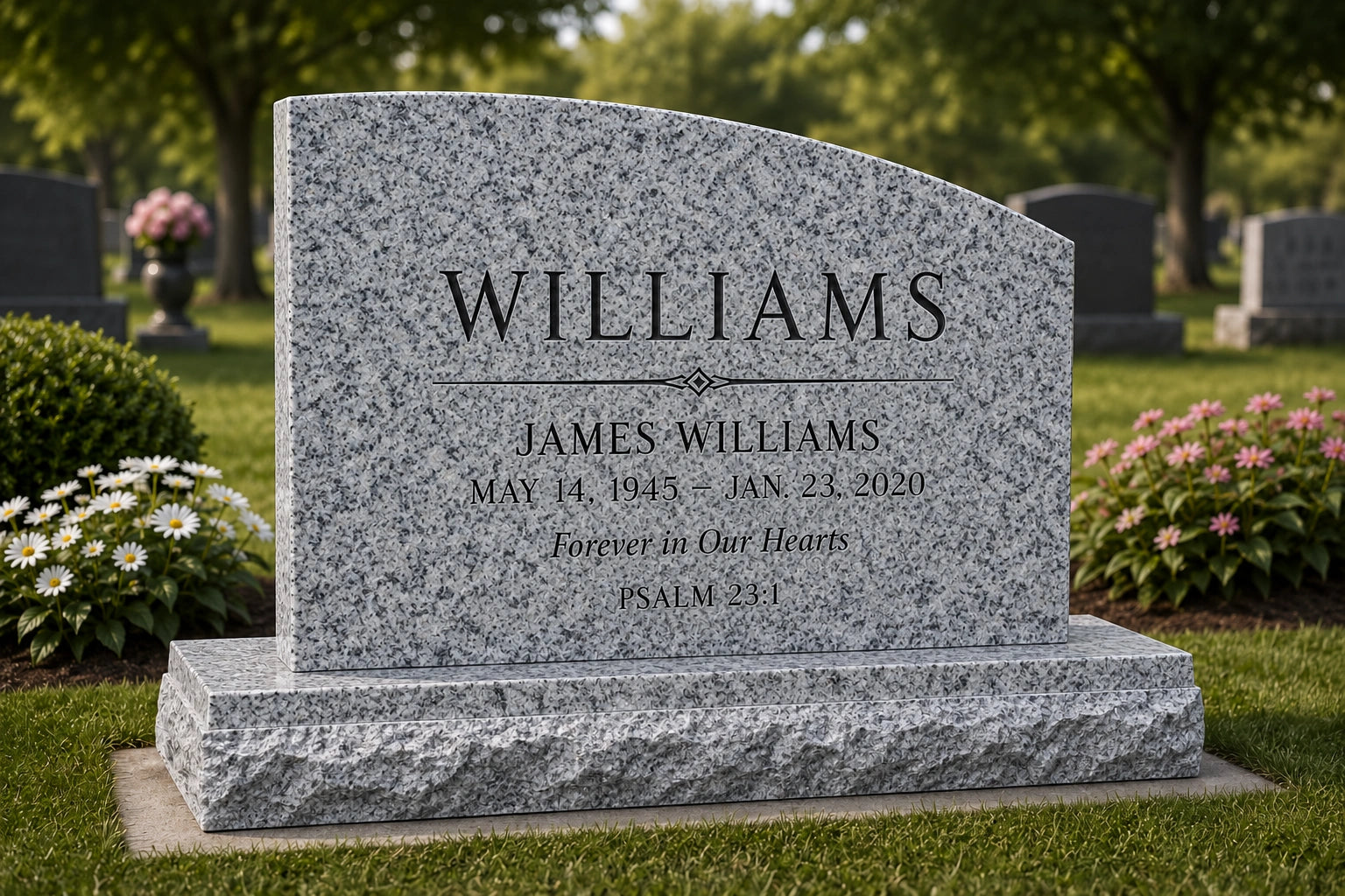 One-Half Oval Monument – Standard top design