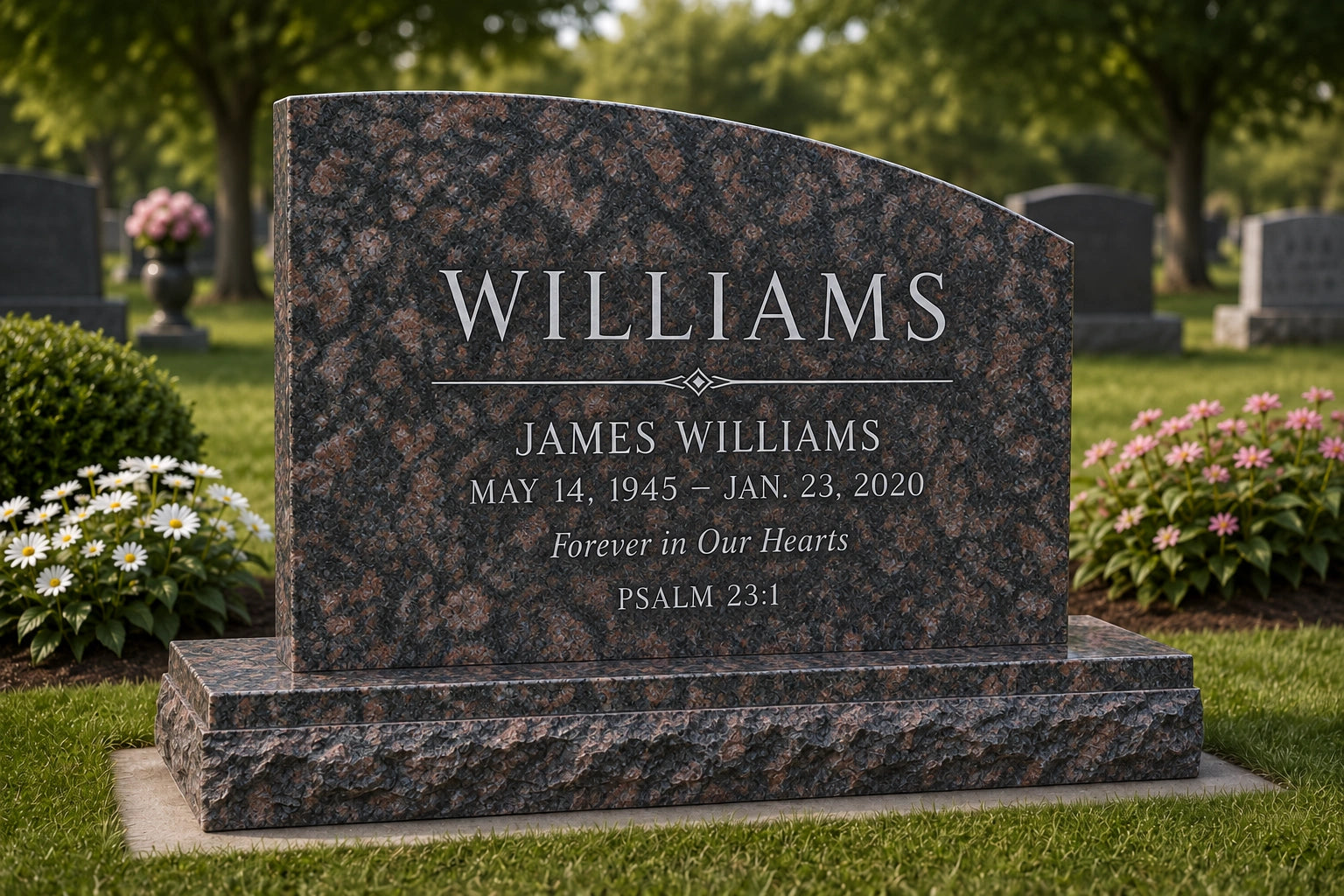 One-Half Oval Monument – Standard top design