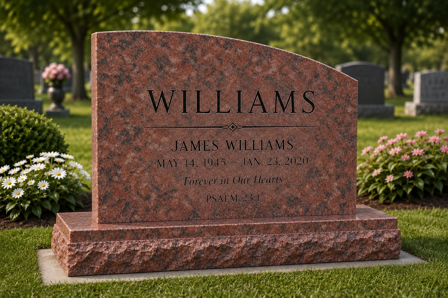 One-Half Oval Monument – Standard top design