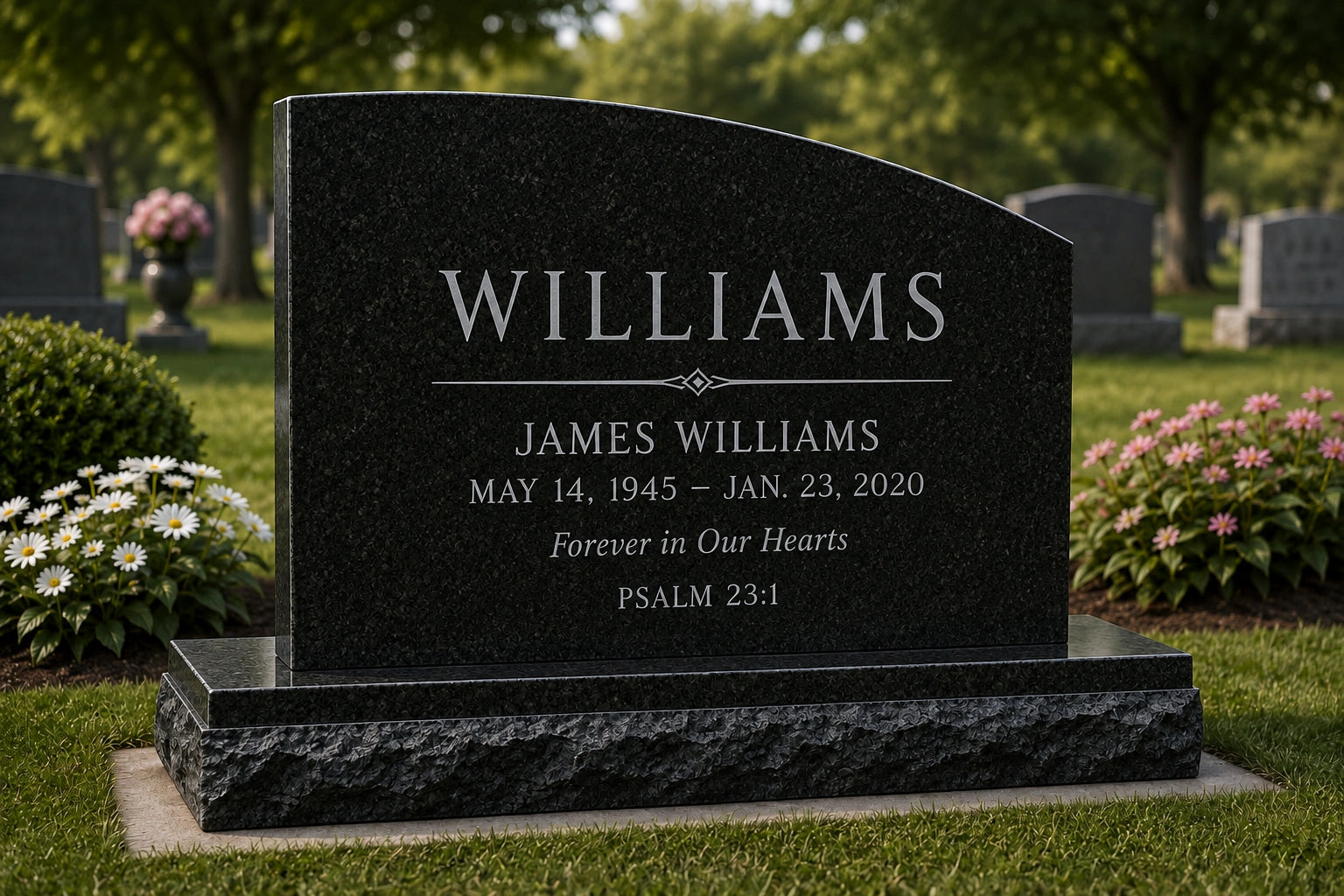 One-Half Oval Monument – Standard top design
